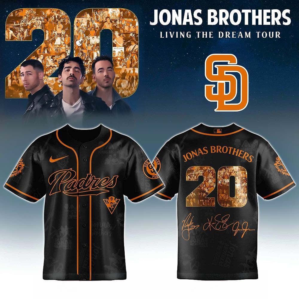 San Diego Padres Jonas Brothers Living The Dream Tour 2025 Jersey Best Gift For Baseball Fans