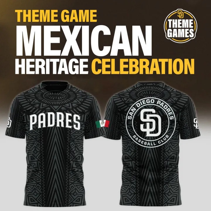 San Diego Padres Mexican Heritage Celebration T-Shirt Men's Padres Fan Gifts For Him
