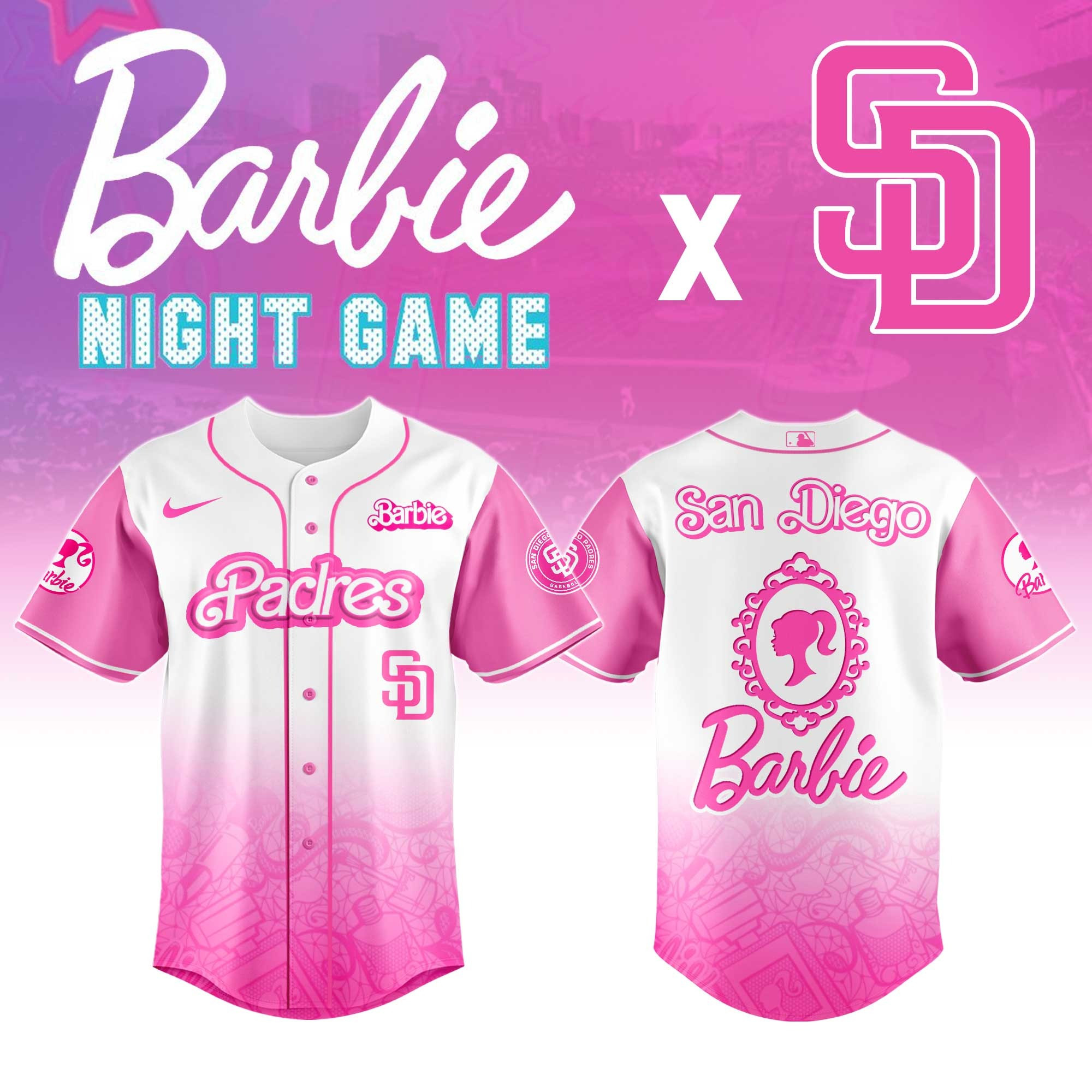 San Diego Padres MLB x Barbie Night Game Jersey 2025 Gift Ideas For Baseball Fans