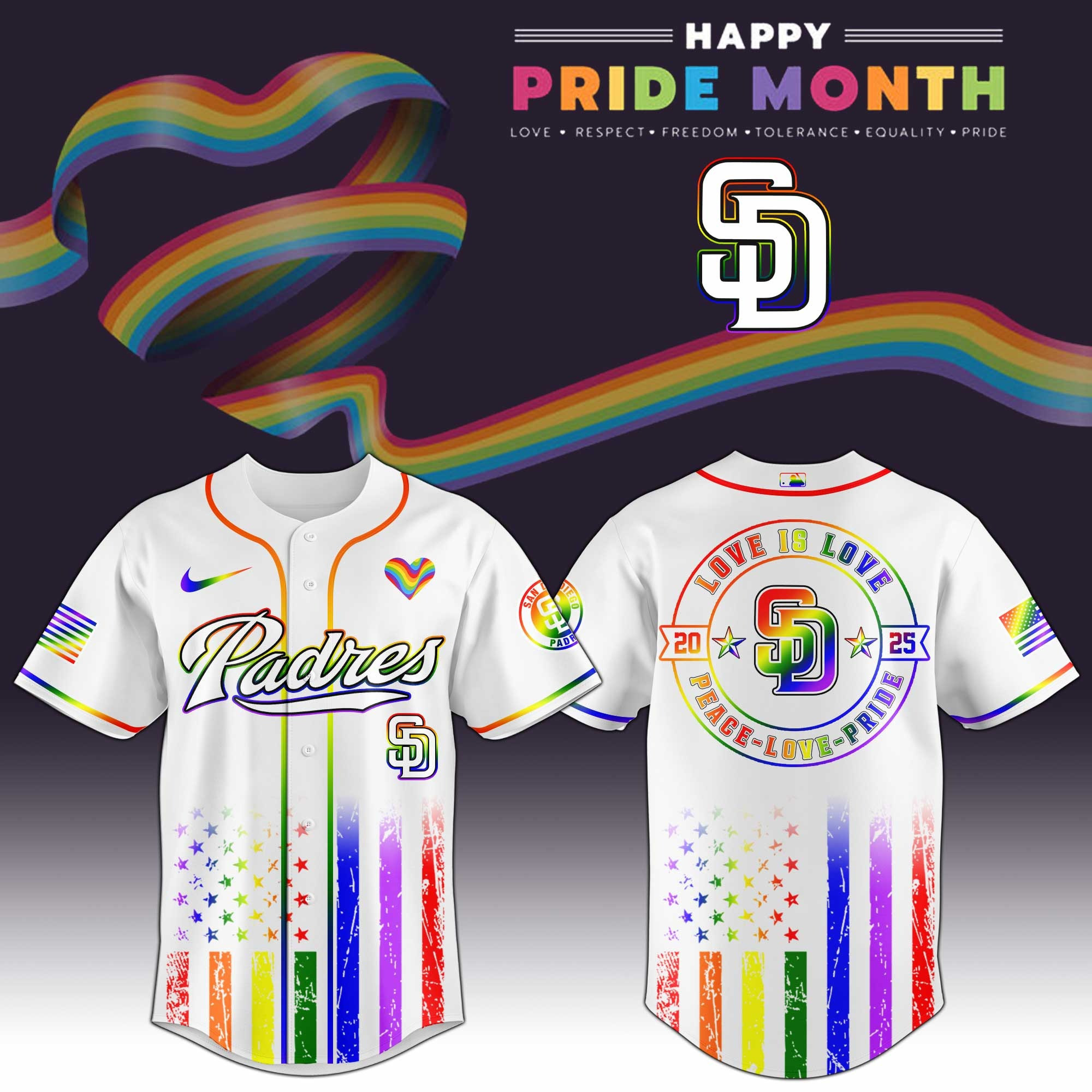 San Diego Padres MLB x Happy Pride Month Limited Edition Jersey 2025 Gift For LGBT Friend