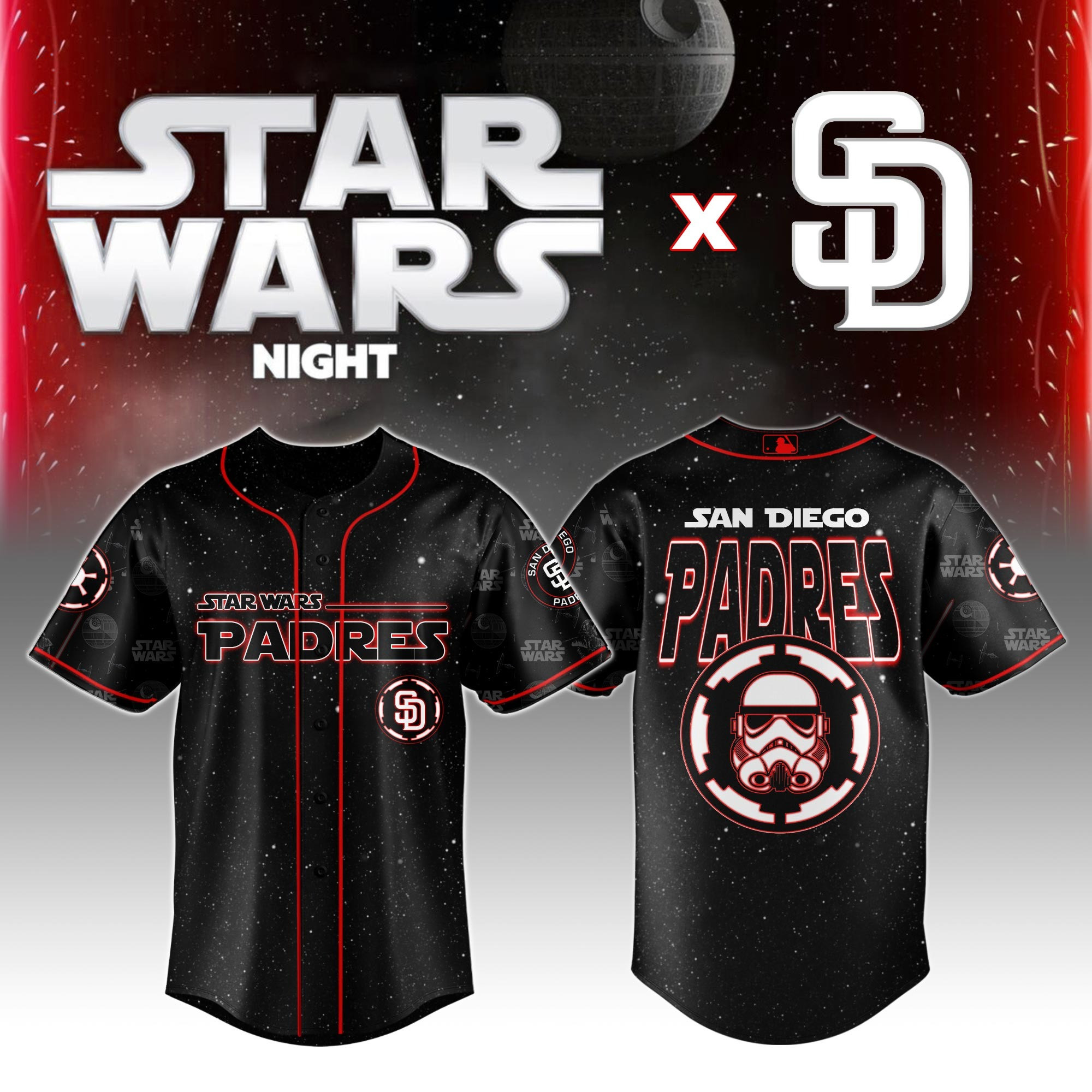 San Diego Padres MLB x Star Wars Night Jersey 2025 Presents For Baseball Lovers