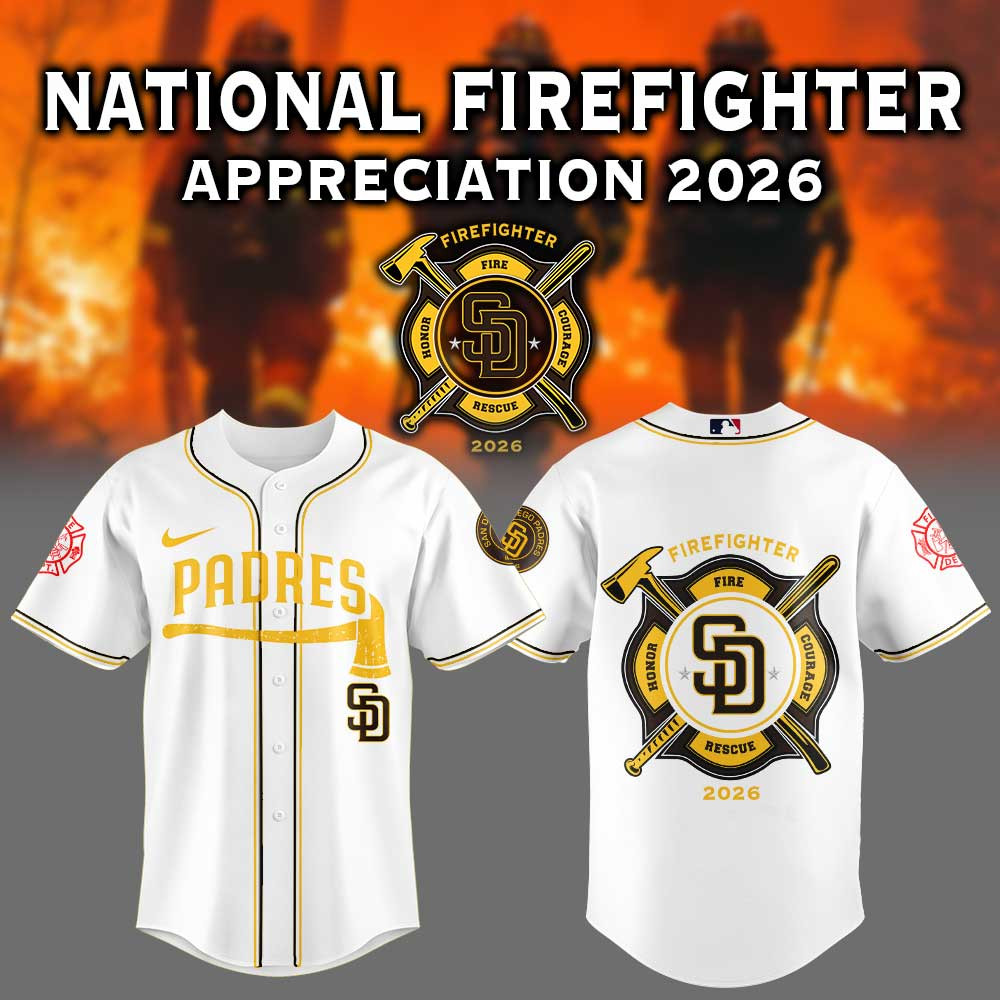 San Diego Padres National Firefighter Appreciation 2026 Jersey Padres Merch Firefighters Gifts