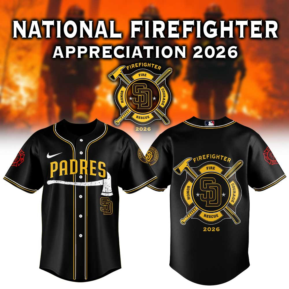 San Diego Padres National Firefighter Appreciation 2026 Jersey SD Padres Merch Fireman Gifts
