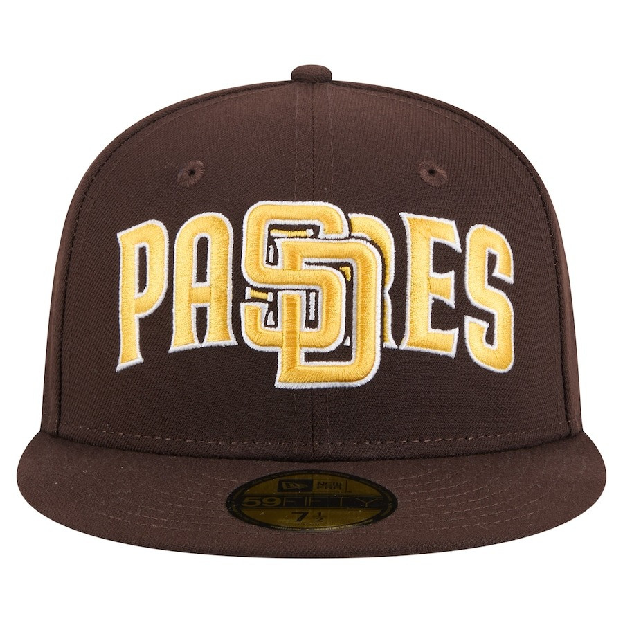 San Diego Padres New Era Overlap Hat MLB 59FIFTY Fitted Cap Merch Gifts For Baseball Fans