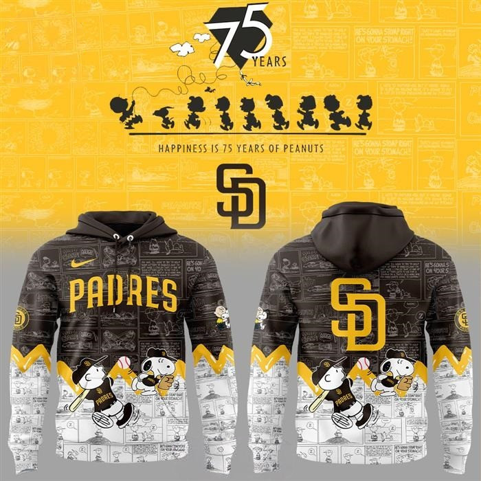 San Diego Padres Peanuts Snoopy Hoodie Gift Ideas For Baseball Fans