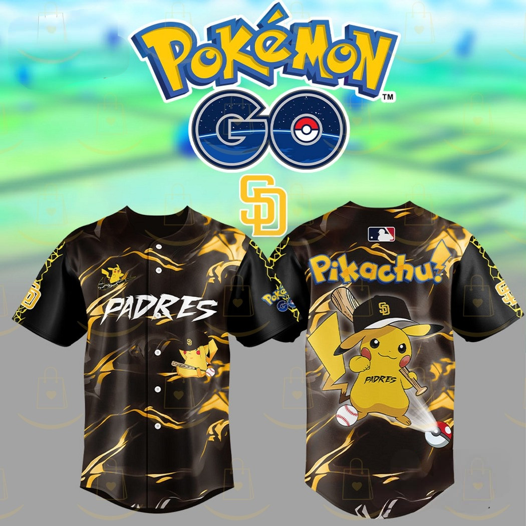 San Diego Padres Pokemon Go Pikachu 2025 Baseball Jersey Best Gifts For Baseball Fans