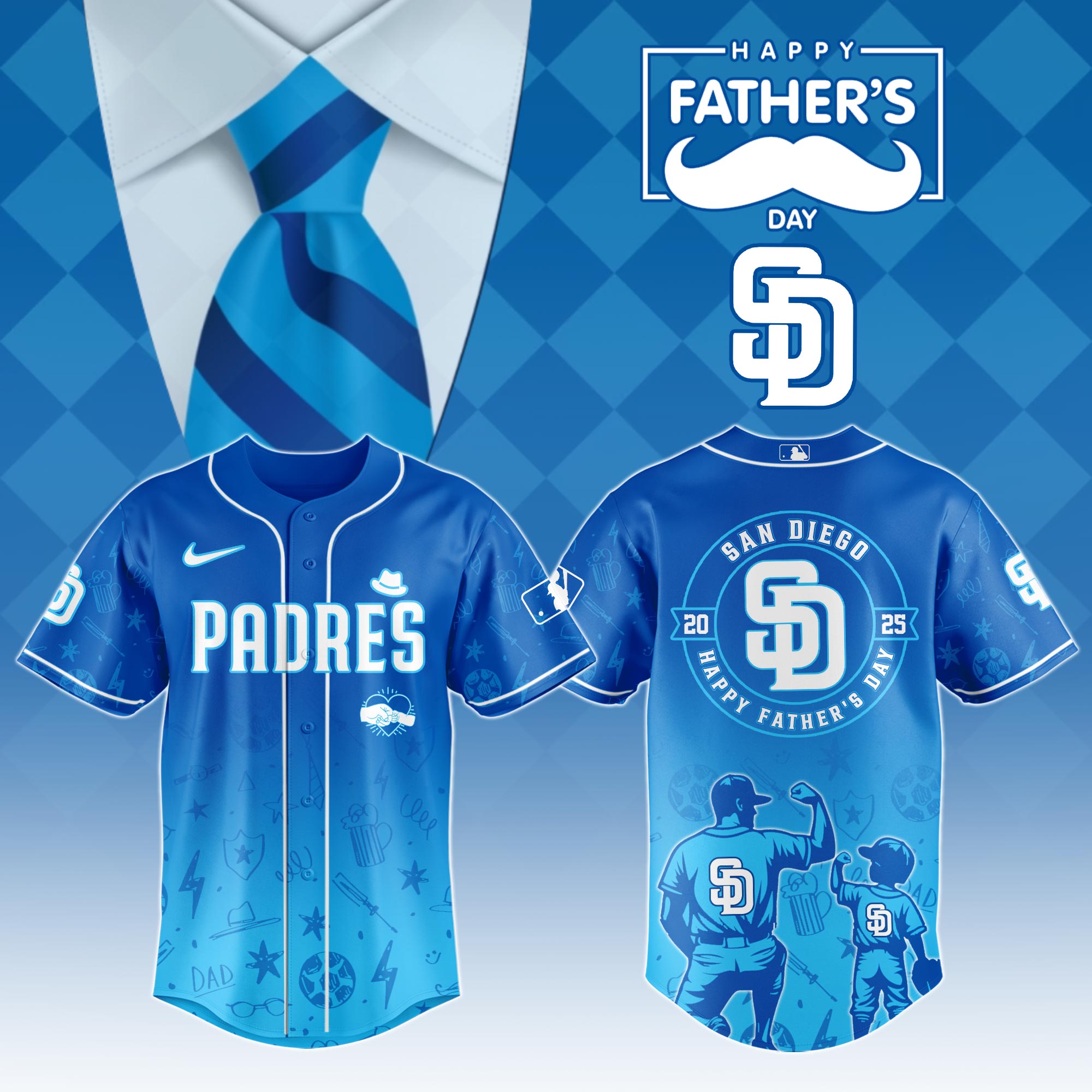 San Diego Padres Special Father's Day Jersey Unique Baseball Gifts