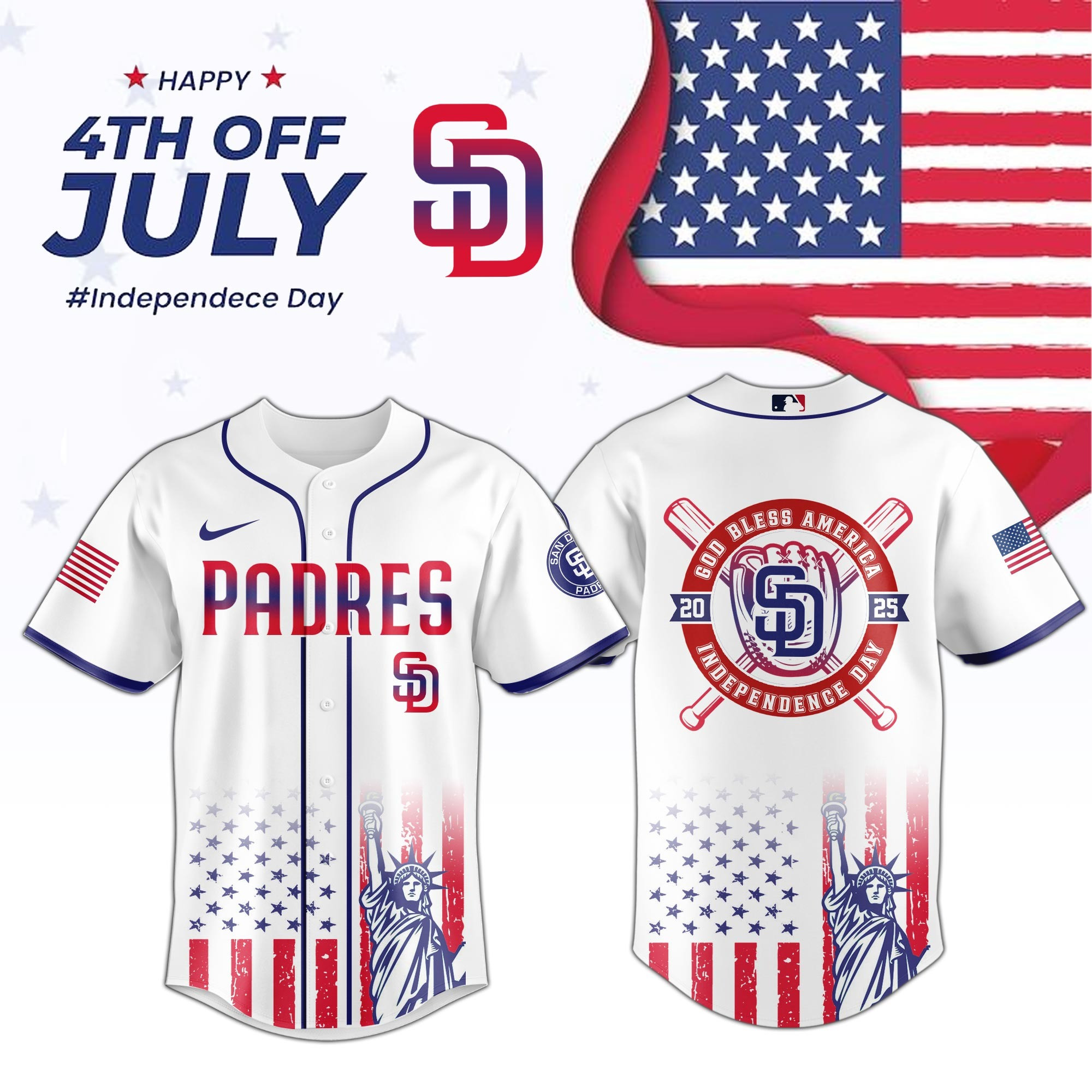 San Diego Padres Special Independence Day Limited Edition Jersey Cool Baseball Gifts