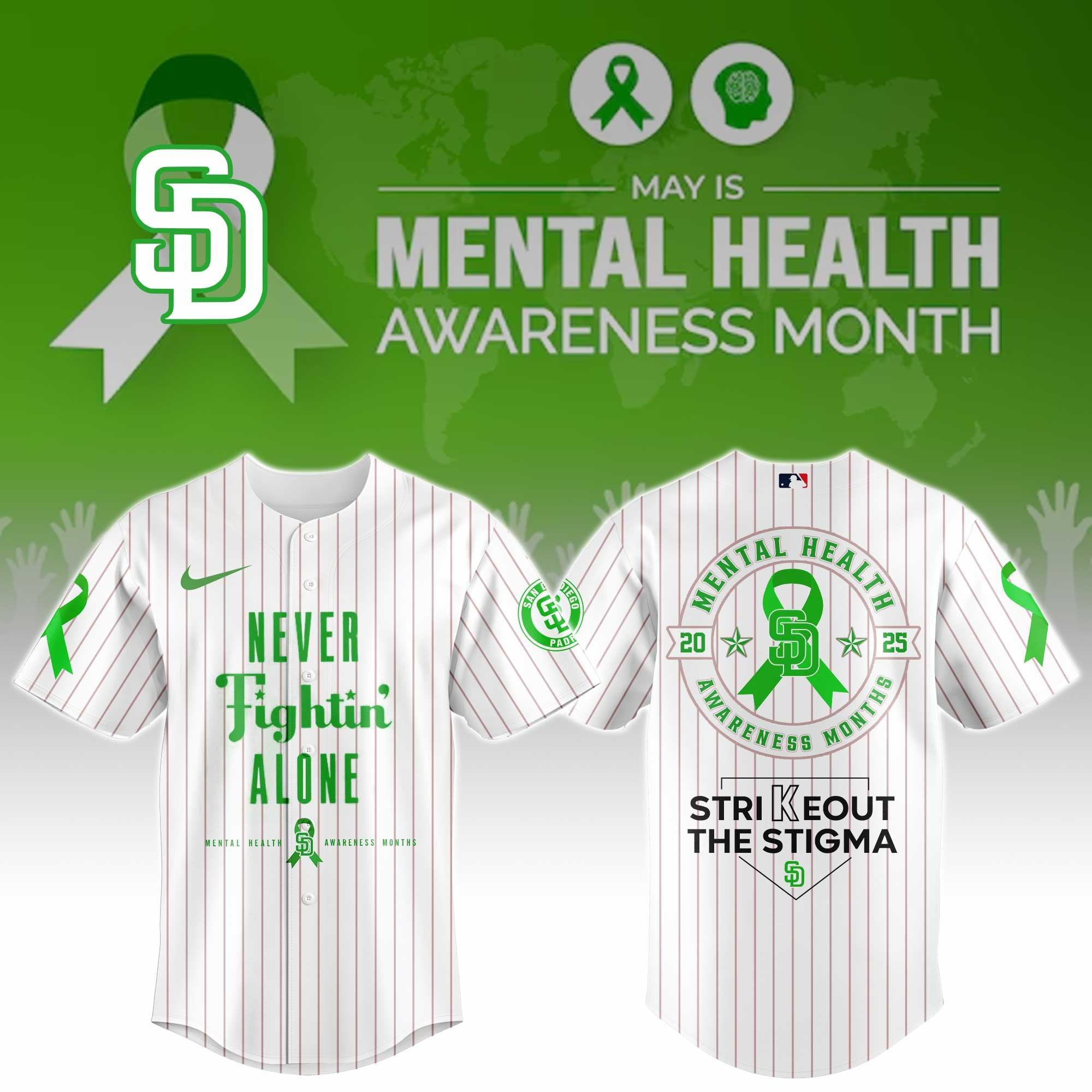 San Diego Padres Special Mental Health Awareness Week Jersey Baseball Team Gift Ideas
