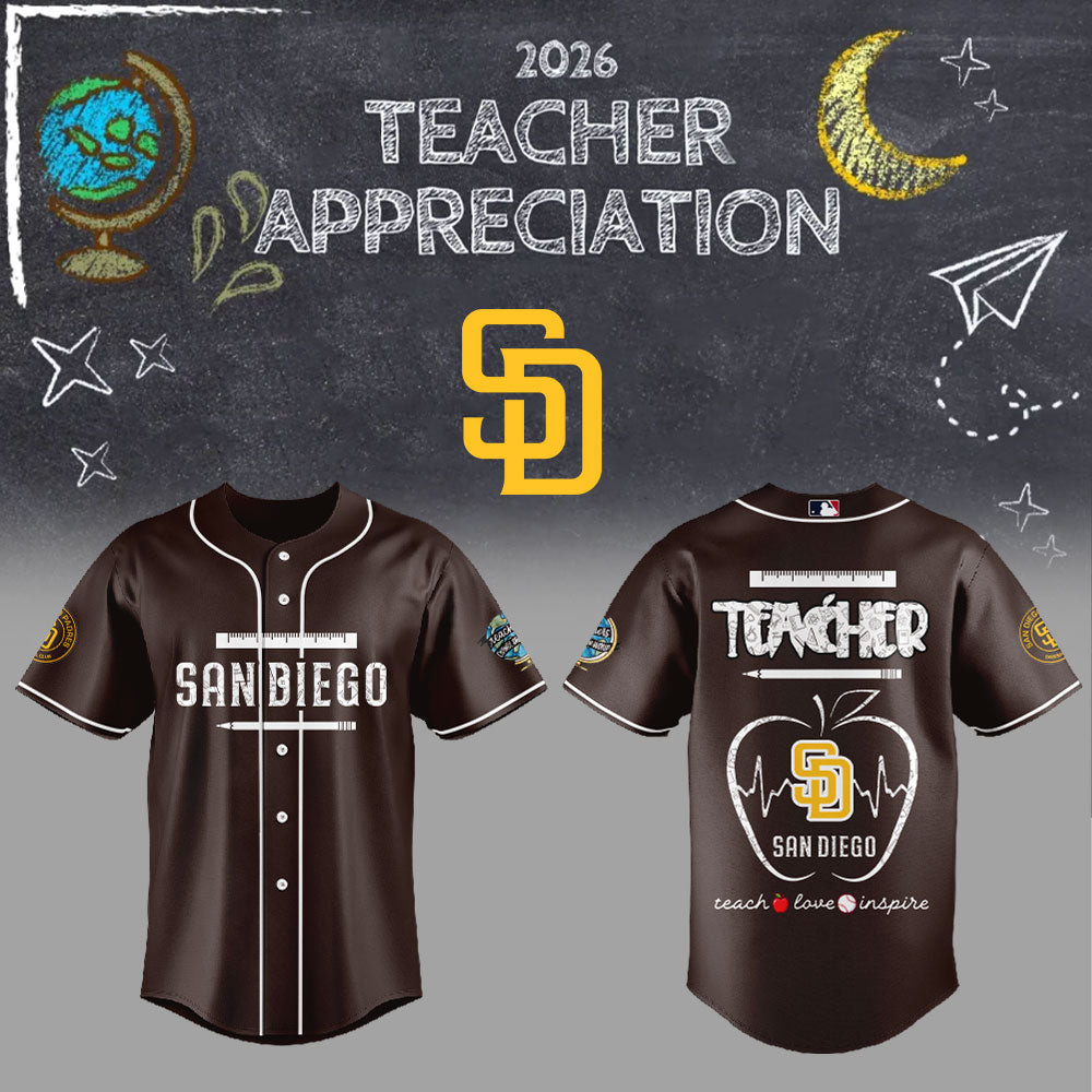 San Diego Padres Teacher Appreciation 2026 Jersey Teach Love Inspire Jersey SD Padres Merch