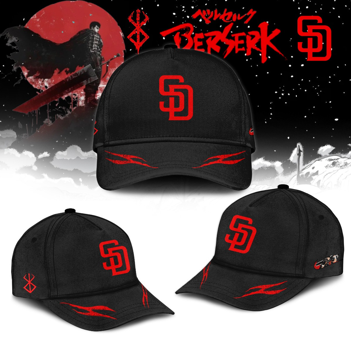 San Diego Padres x Berserk Limited Edition Hat Gifts For Baseball Fans