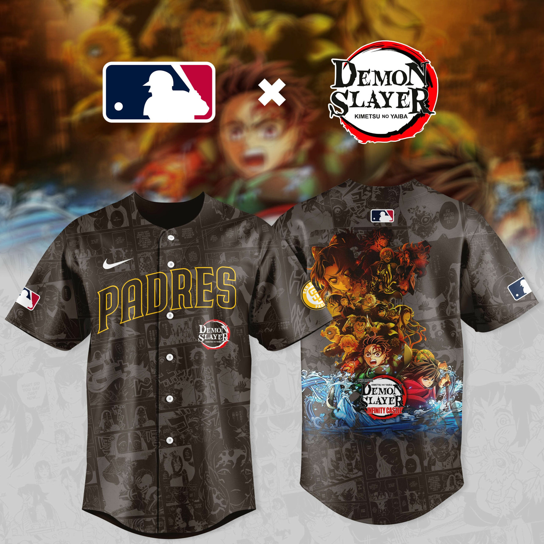 San Diego Padres x Demon Slayer Kimetsu No Yaiba Jersey 2025 MLB Best Gifts For MAGA Lovers
