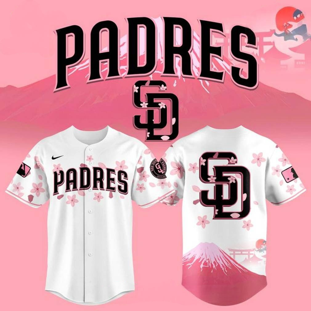 San Diego Padres x Fuji Mount Cherry Blossom Special Baseball Jersey Boyfriend Gifts