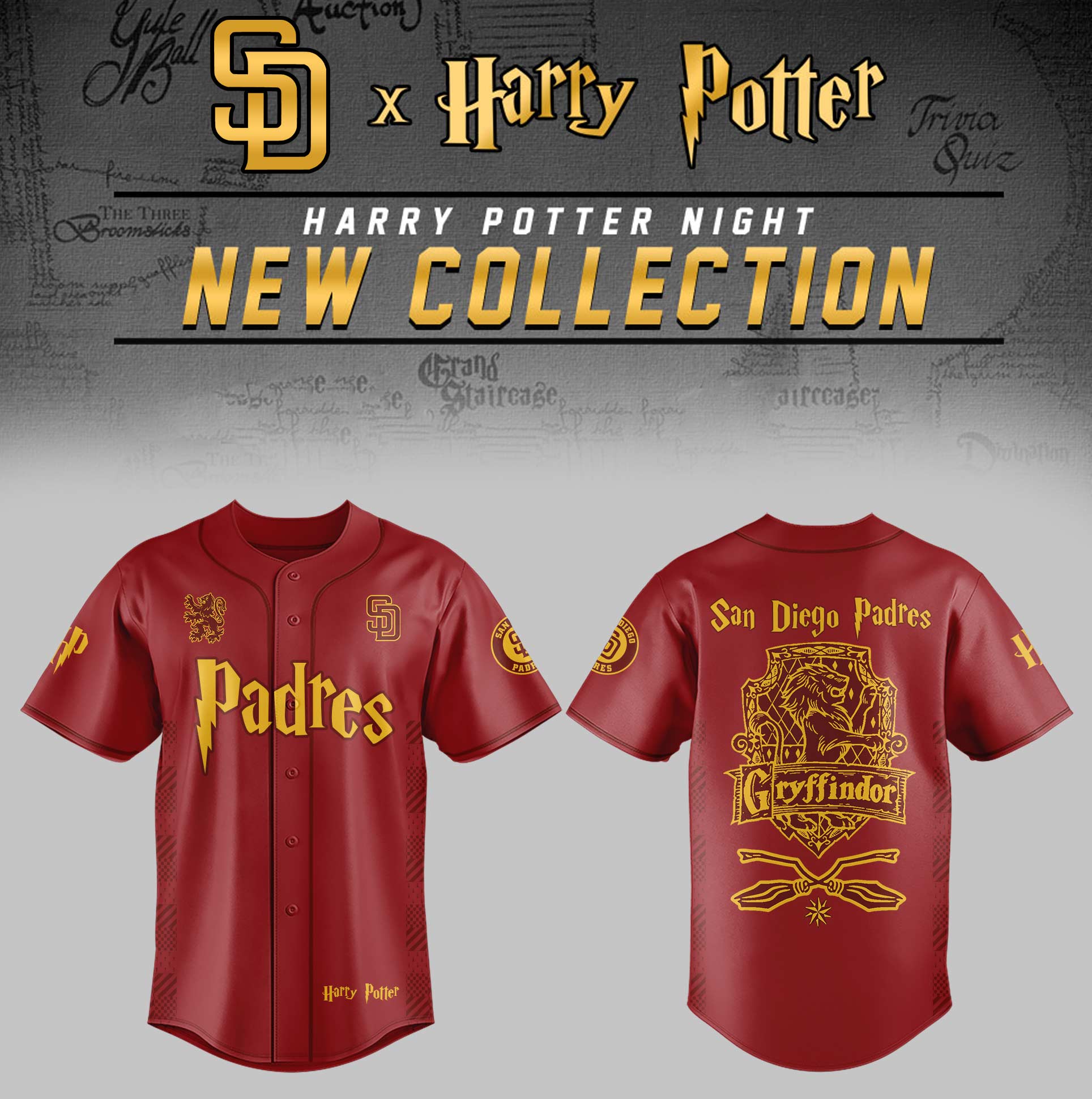 San Diego Padres x Harry Potter Night Gryffindor House Jersey Baseball Coach Gift Ideas