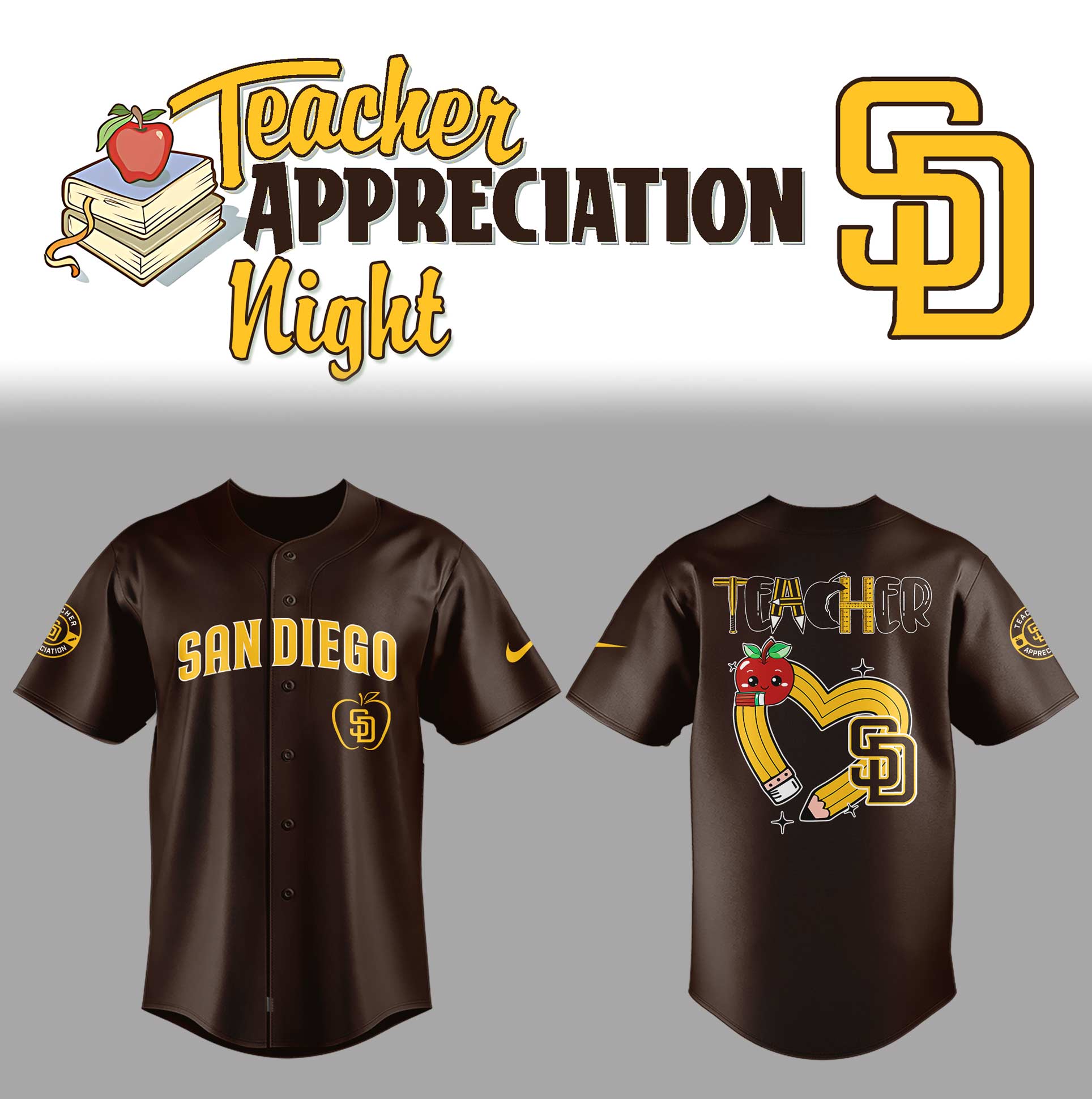 San Diego Padres x Teacher Appreciation Night Jersey Gift For Baseball Lover