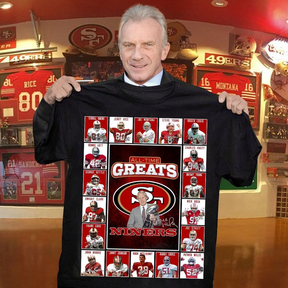 San Francisco 49ers Alltime Greats Players Signatures T-Shirt 49ers Merch Best Gift For Football Lover