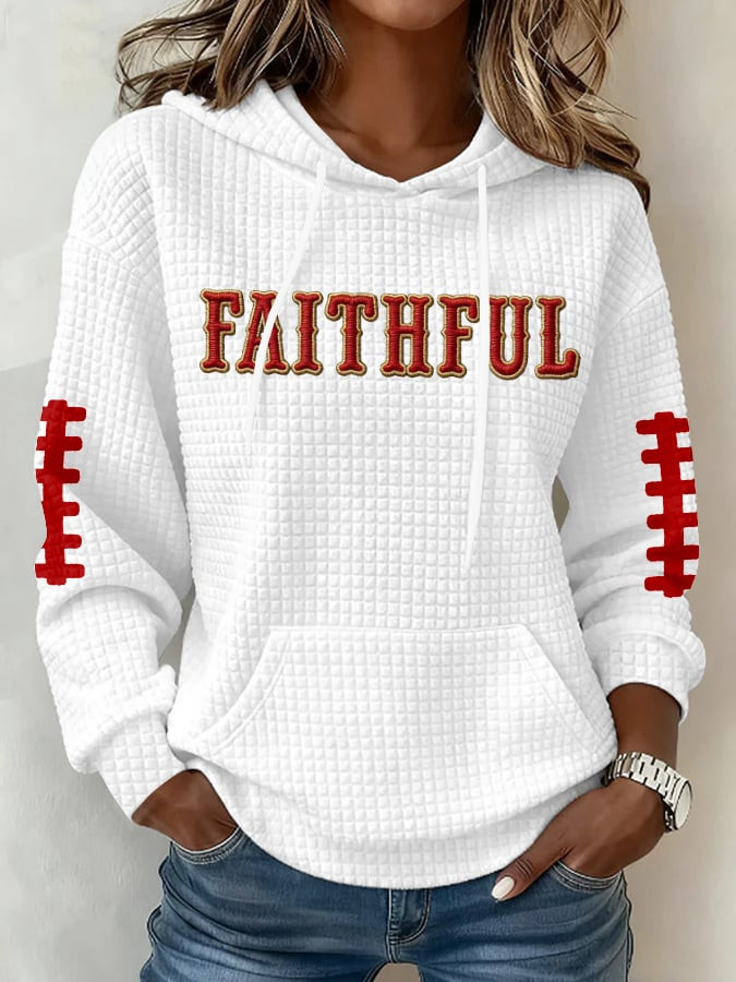 San Francisco 49ers Faithful Waffle Hoodie San Francisco Football Pride Hoodie 49ers Merch San Francisco 49ers Faithful Waffle Hoodie San Francisco Football Pride Hoodie 49ers Merch
