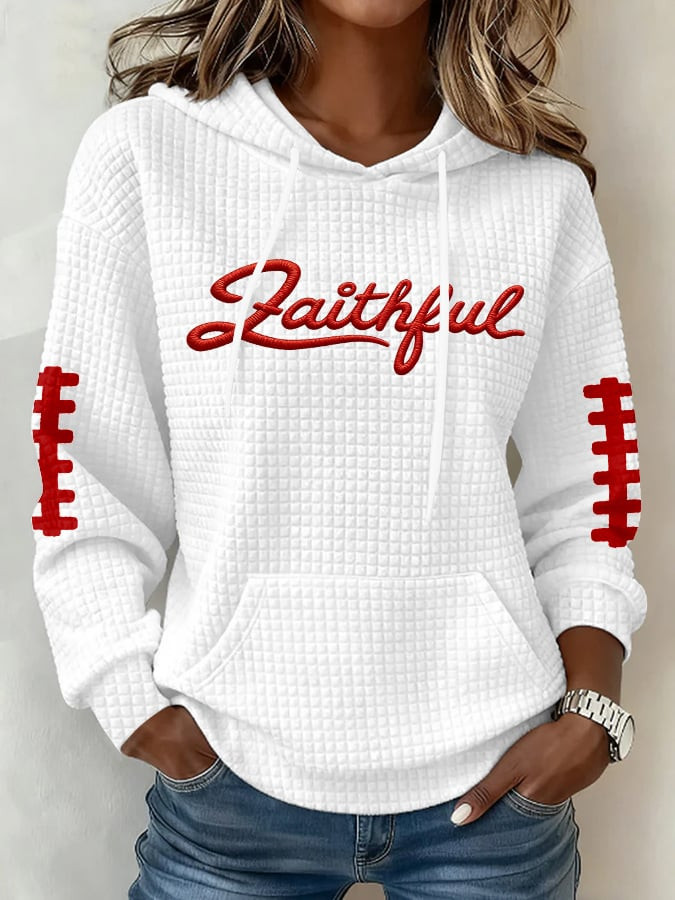 San Francisco 49ers Faithful Waffle Hoodie San Francisco Victory Apparel Game Day 49ers Merch San Francisco 49ers Faithful Waffle Hoodie San Francisco Victory Apparel Game Day 49ers Merch