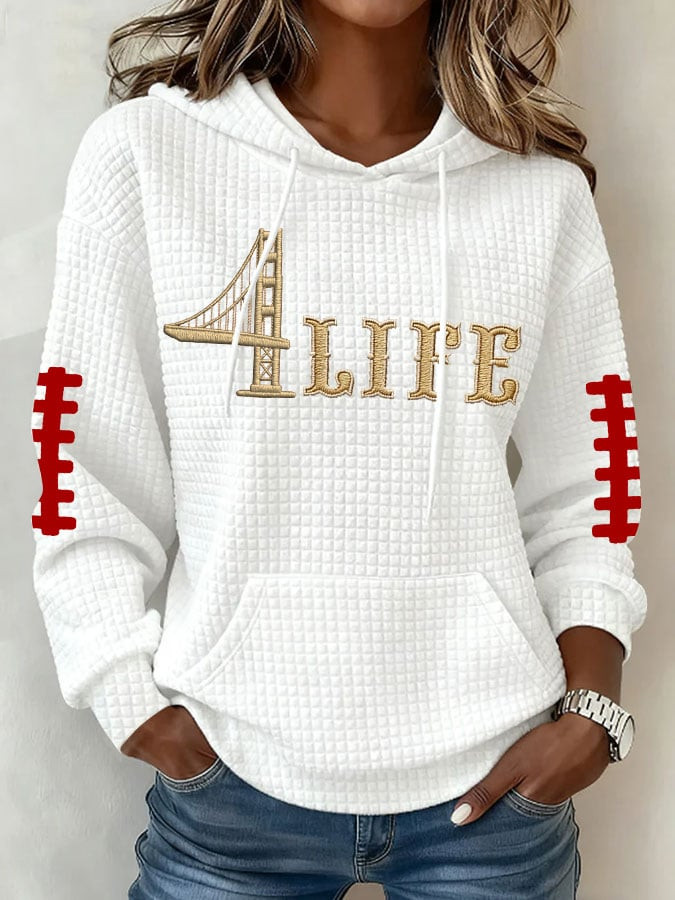 San Francisco 49ers Football 4 Life Waffle Hoodie San Francisco Pride Apparel 49ers Merch San Francisco 49ers Football 4 Life Waffle Hoodie San Francisco Pride Apparel 49ers Merch