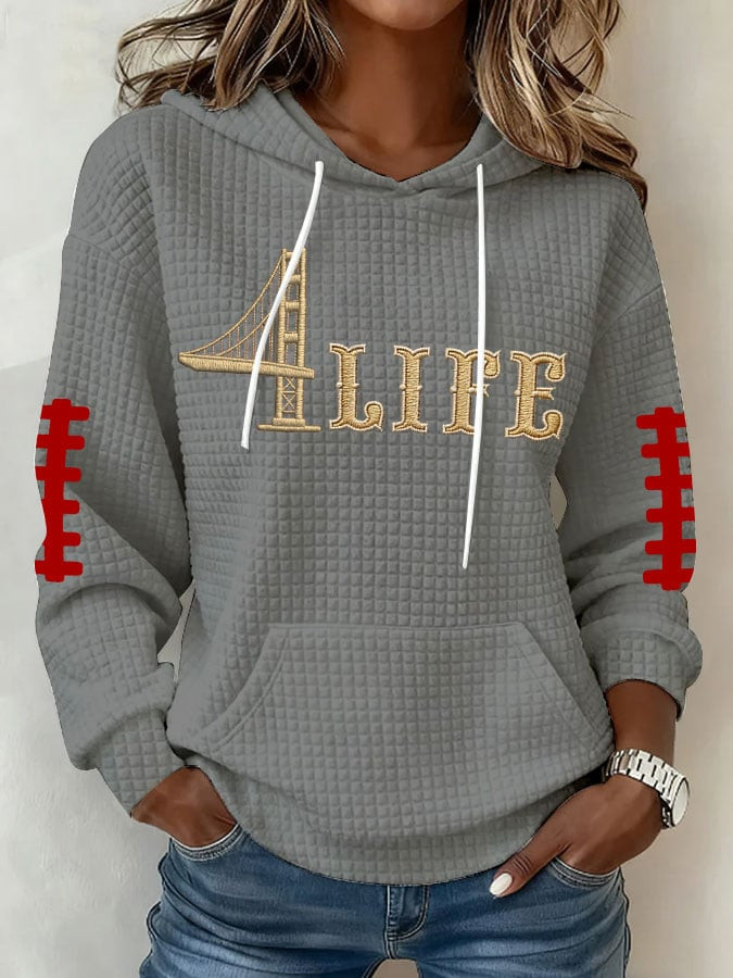 San Francisco 49ers Football 4 Life Waffle Hoodie San Francisco Pride Apparel 49ers Merch San Francisco 49ers Football 4 Life Waffle Hoodie San Francisco Pride Apparel 49ers Merch