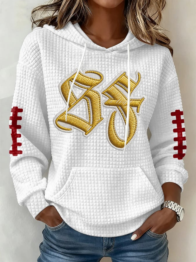 San Francisco 49ers Football Waffle Hoodie SF Pride Hoodie 49ers Merch Game Day Gifts