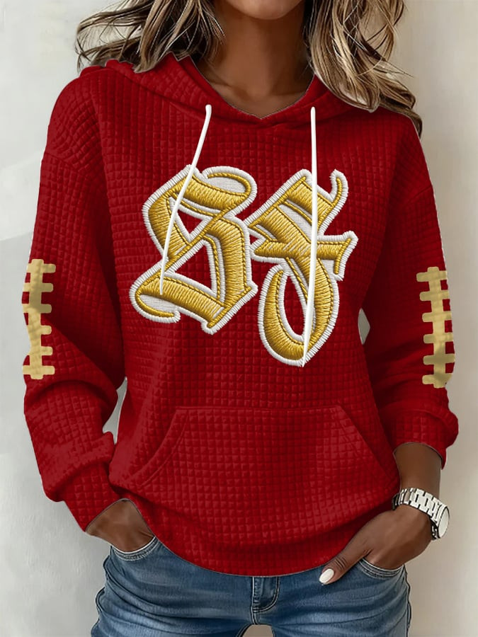 San Francisco 49ers Football Waffle Hoodie SF Pride Hoodie 49ers Merch Game Day Gifts