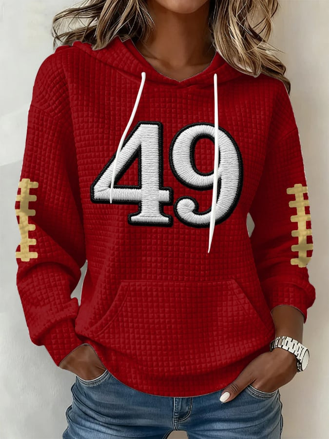 San Francisco 49ers Football Waffle Hoodie SF Pride Hoodie 49ers Super Bowl Merch Game Day Gift San Francisco 49ers Football Waffle Hoodie SF Pride Hoodie 49ers Super Bowl Merch Game Day Gift