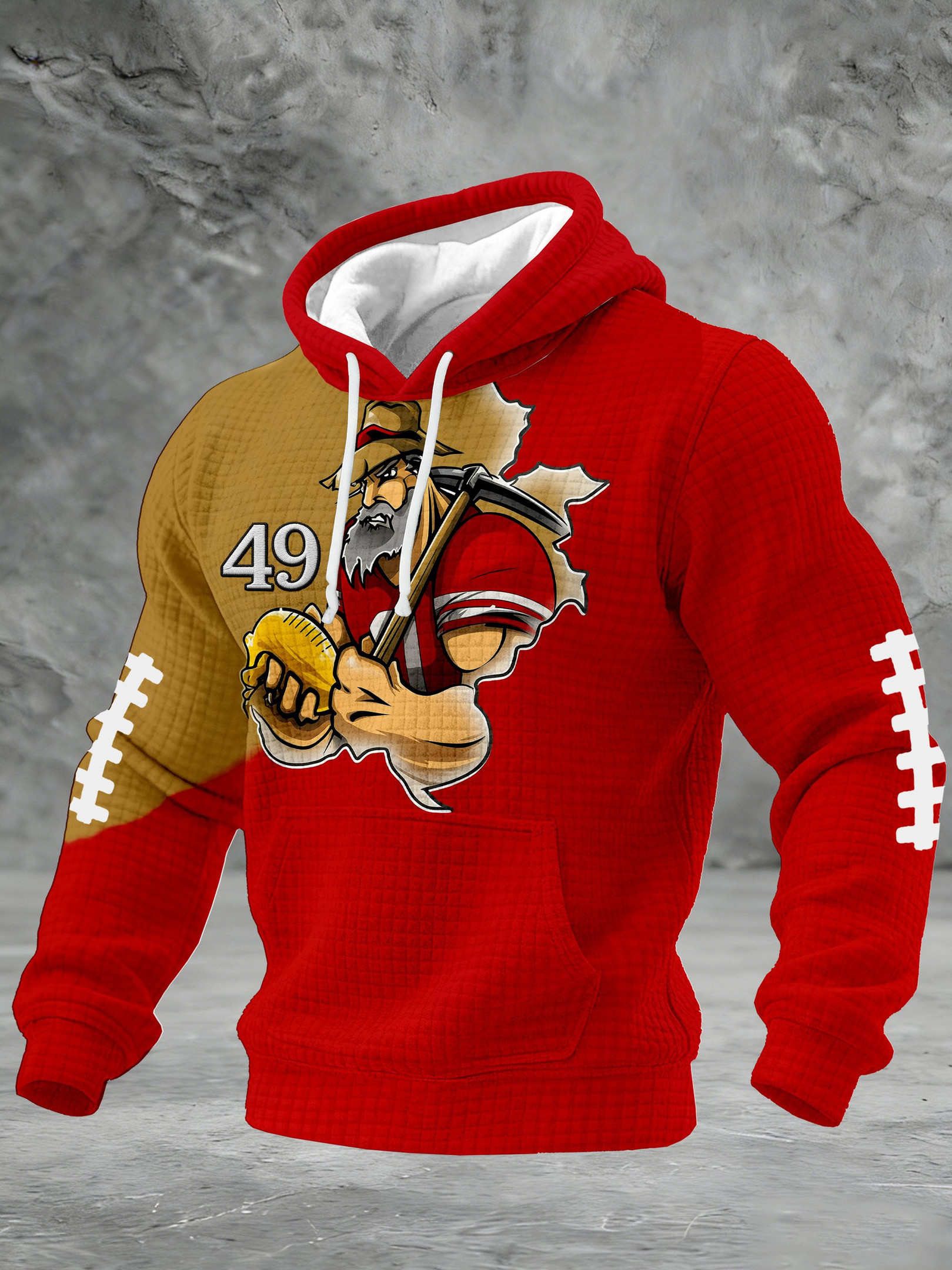 San Francisco 49ers Game Day Waffle Hoodie SF Strong Hoodie 49ers Super Bowl Merch Fan Gifts