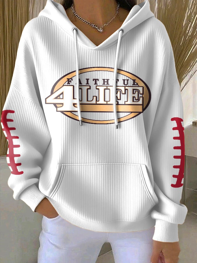 San Francisco 49ers Merch Faithful 4life Hoodie Football Themed Gifts For Her