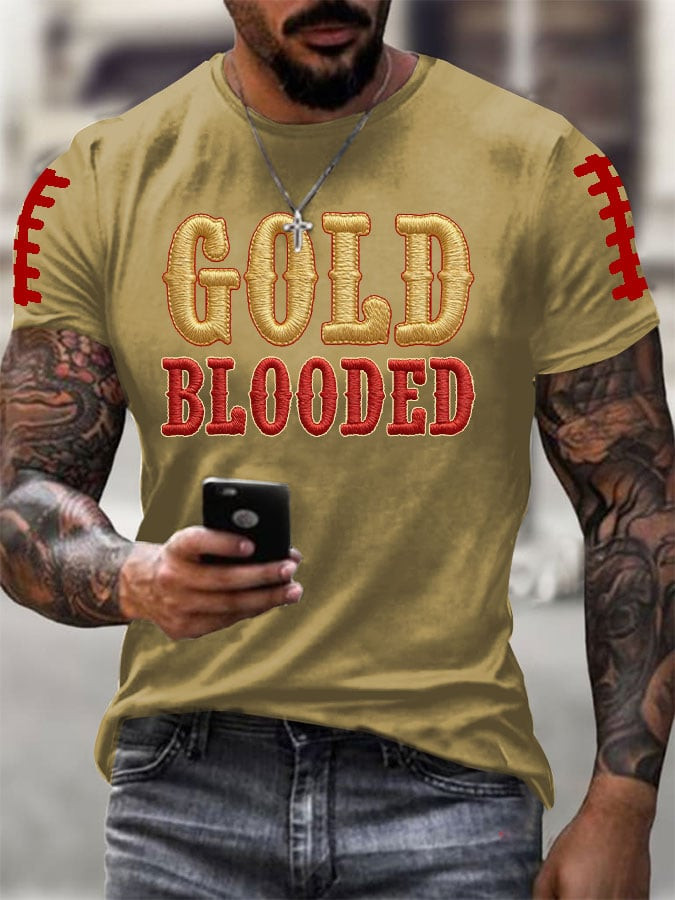 San Francisco 49ers Merch Gold Blooded T-Shirt Football Sunday Unique Gifts