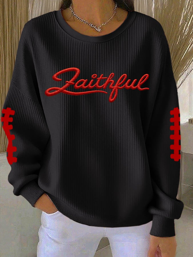 San Francisco 49ers Merch The Faithful Football Sweatshirt Best Presents For Football Buffs