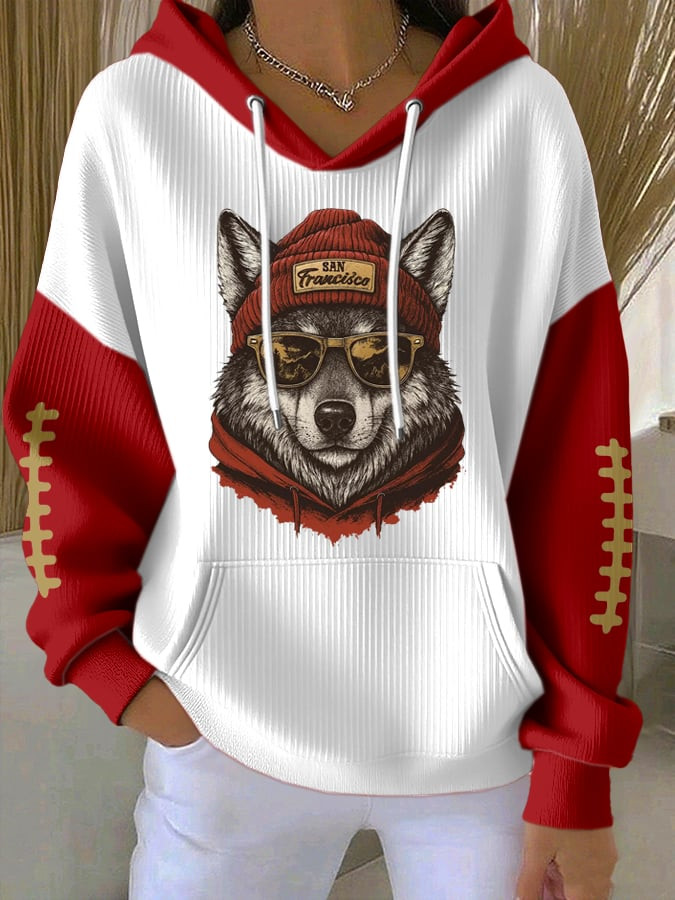 San Francisco 49ers Merch Wolf Graphic Hoodie Football Sunday Unique Gifts