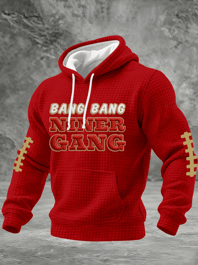 San Francisco 49ers Super Bowl Waffle Hoodie Bang Bang Niner Gang Hoodie Game Day Apparel San Francisco 49ers Super Bowl Waffle Hoodie Bang Bang Niner Gang Hoodie Game Day Apparel