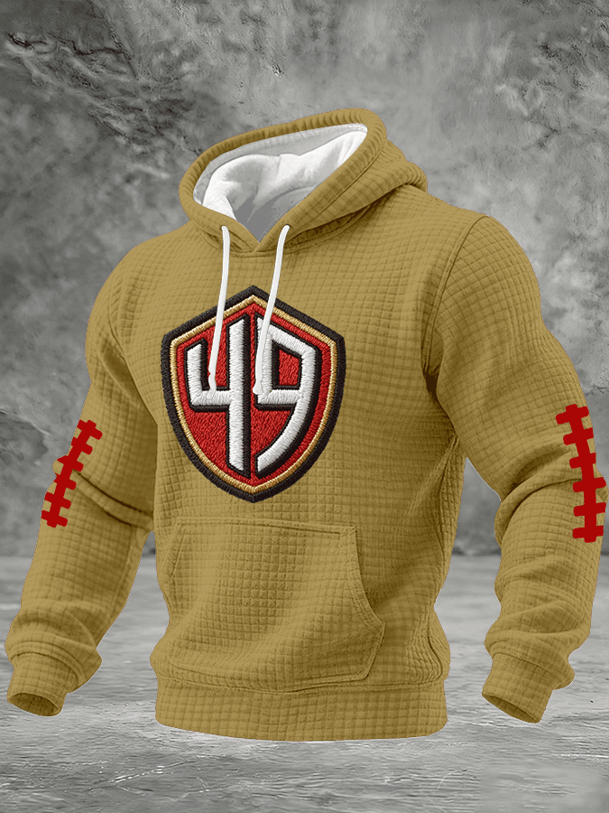 San Francisco 49ers Super Bowl Waffle Hoodie Game Day Apparel Gifts For Football Fan San Francisco 49ers Super Bowl Waffle Hoodie Game Day Apparel Gifts For Football Fan