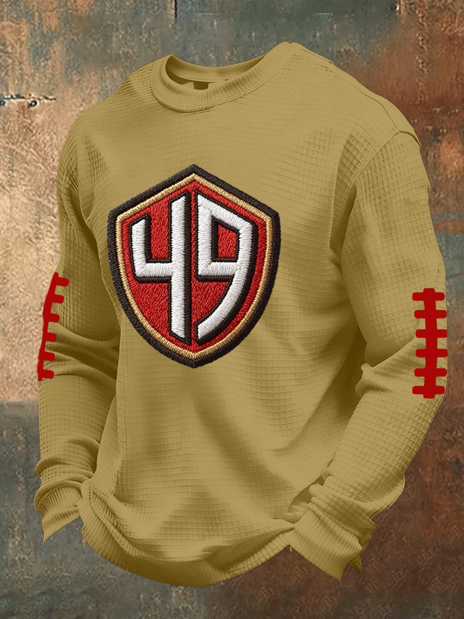 San Francisco 49ers Super Bowl Waffle Long Sleeve Shirt Game Day Merch Gifts For Football Fan San Francisco 49ers Super Bowl Waffle Long Sleeve Shirt Game Day Merch Gifts For Football Fan