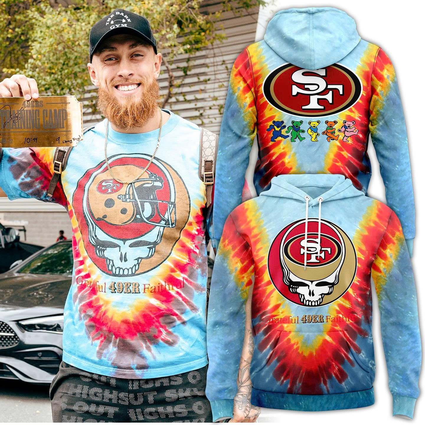 San Francisco 49ers x Grateful Dead Tie Dye Hoodie 2025 Grateful 49ER Faithful Fan Merch