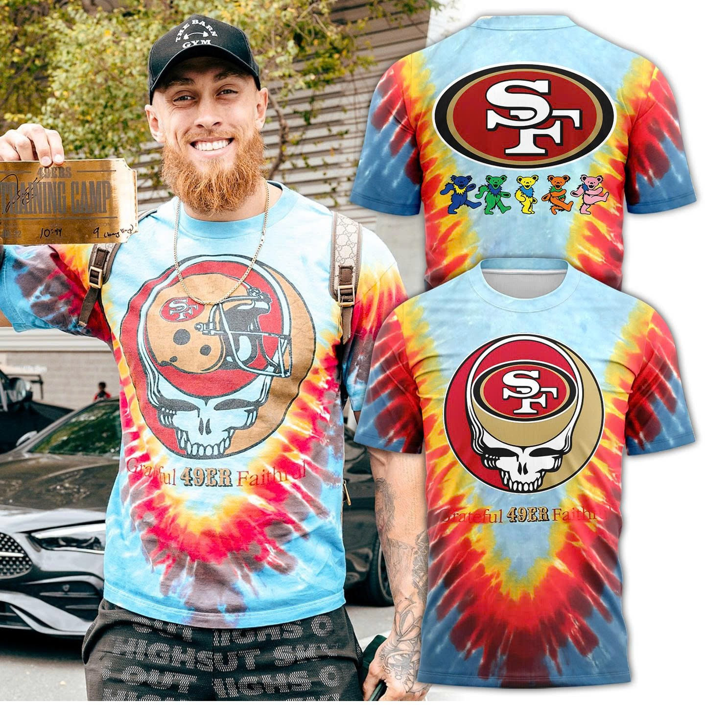 San Francisco 49ers x Grateful Dead Tie Dye T-Shirt 2025 Grateful 49ER Faithful Fan Merch