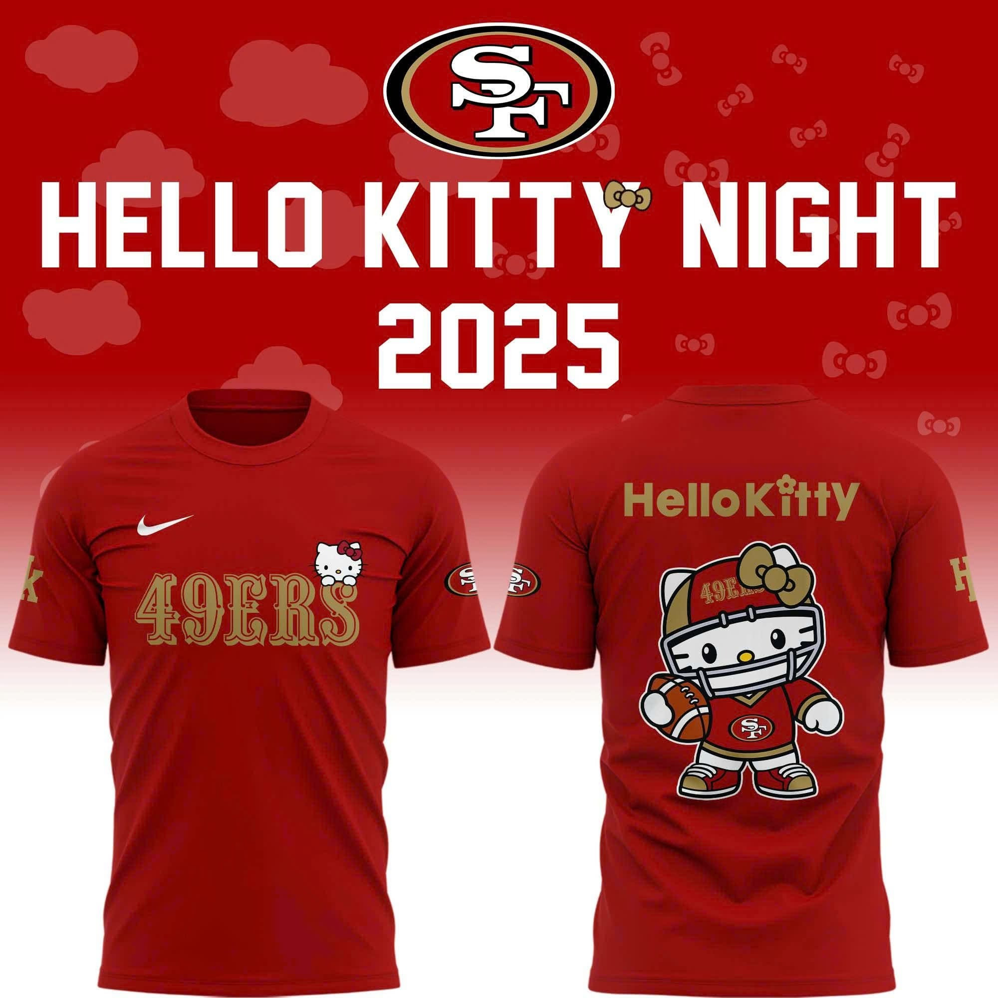San Francisco 49ers x Hello Kitty T-Shirt 2025 Gift For Fans