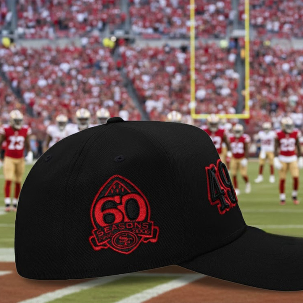 San Francisco Football 60 Seasons Hat San Francisco Football Merch Gifts For Football Lovers