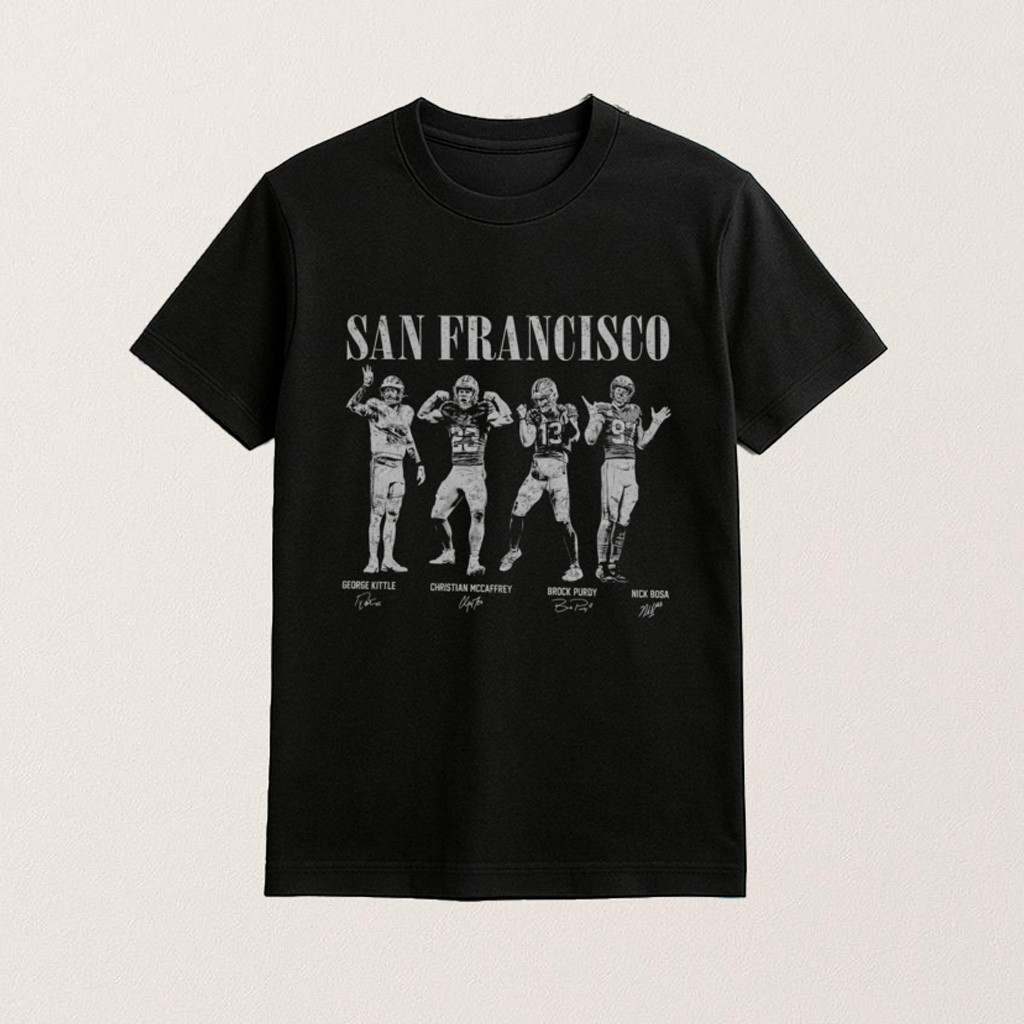 San Francisco Football Kittle McCaffrey Purdy Bosa Vintage Shirt Gifts For Football Fan