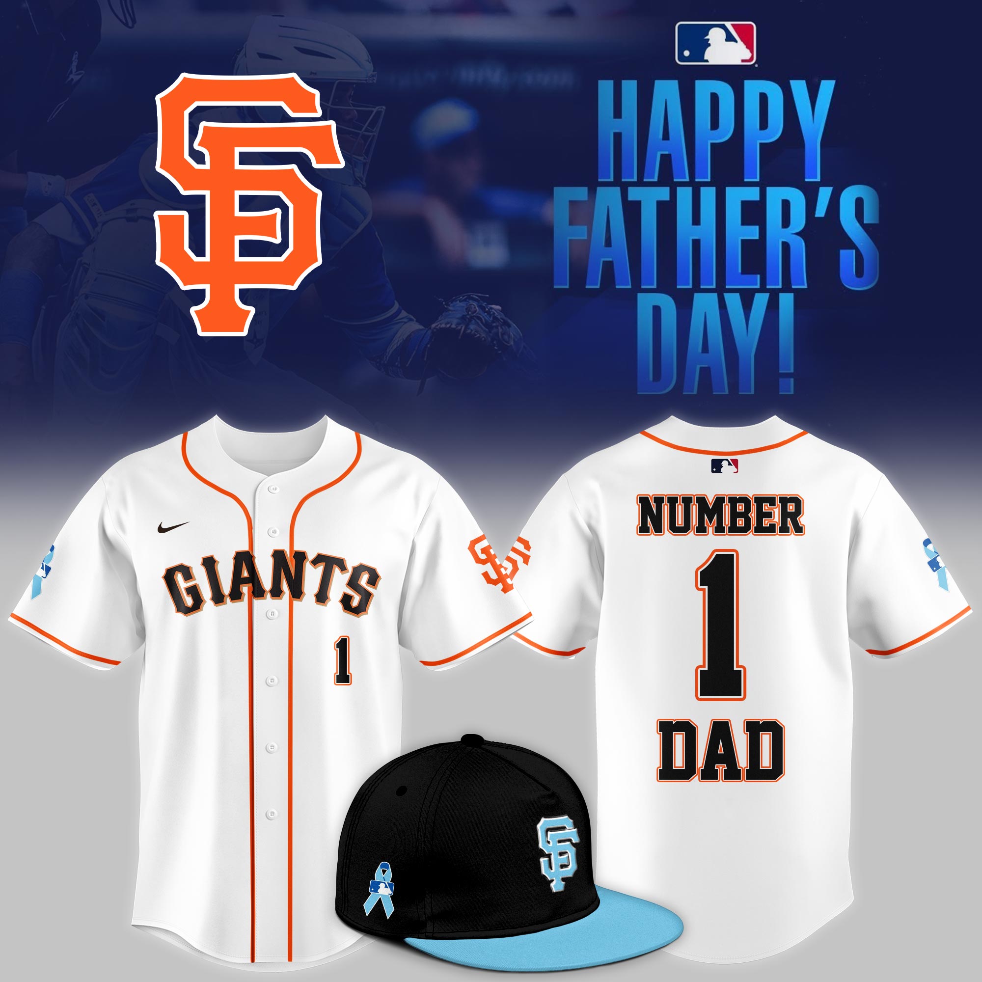 San Francisco Giants 2025 Fathers Day Number 1 Dad Jersey Gifts For Baseball Players