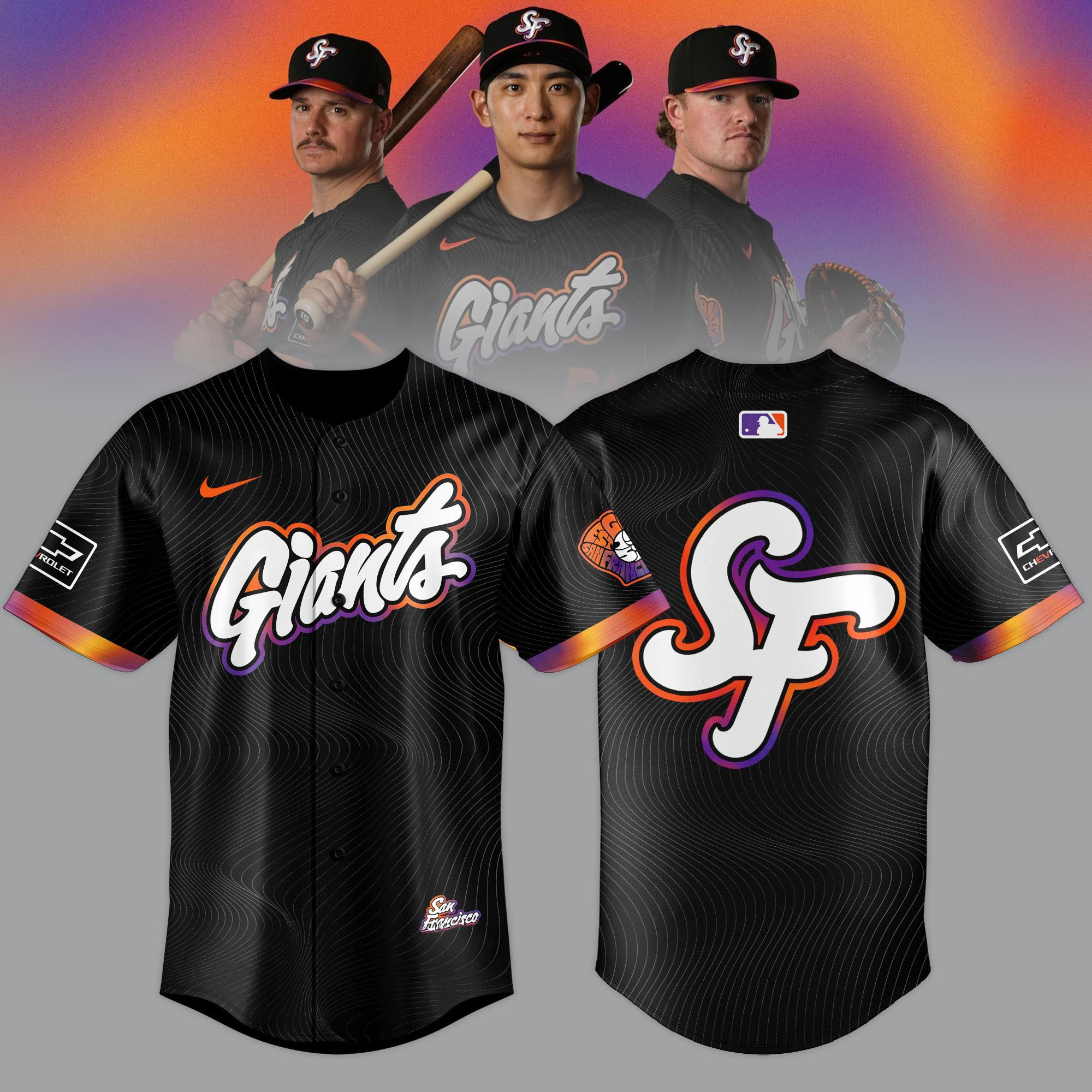 San Francisco Giants Anthracite 2025 City Connect Baseball Jersey Gift For Fans