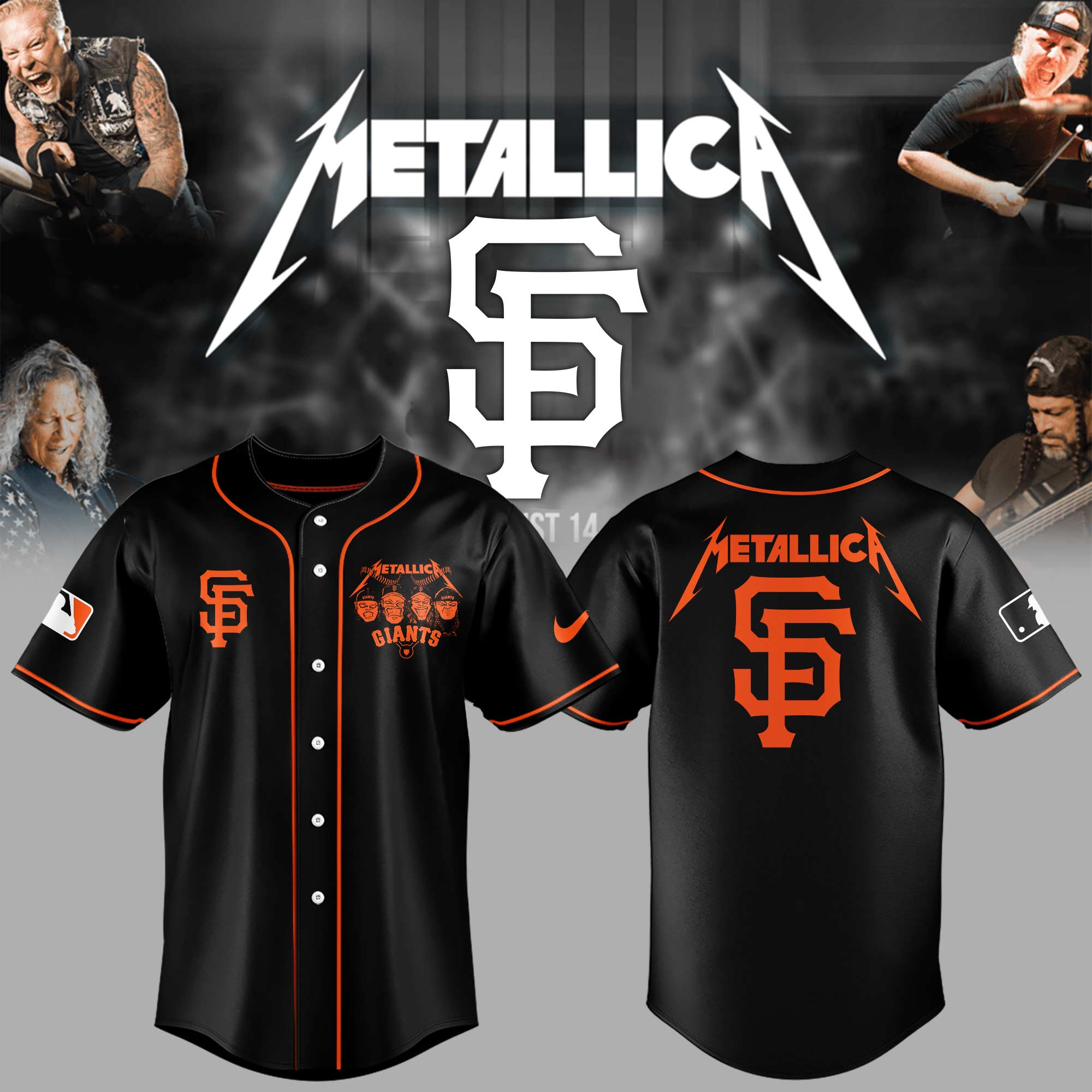 San Francisco Giants Baseball Metallica Night Jersey Gift For Baseball Lover