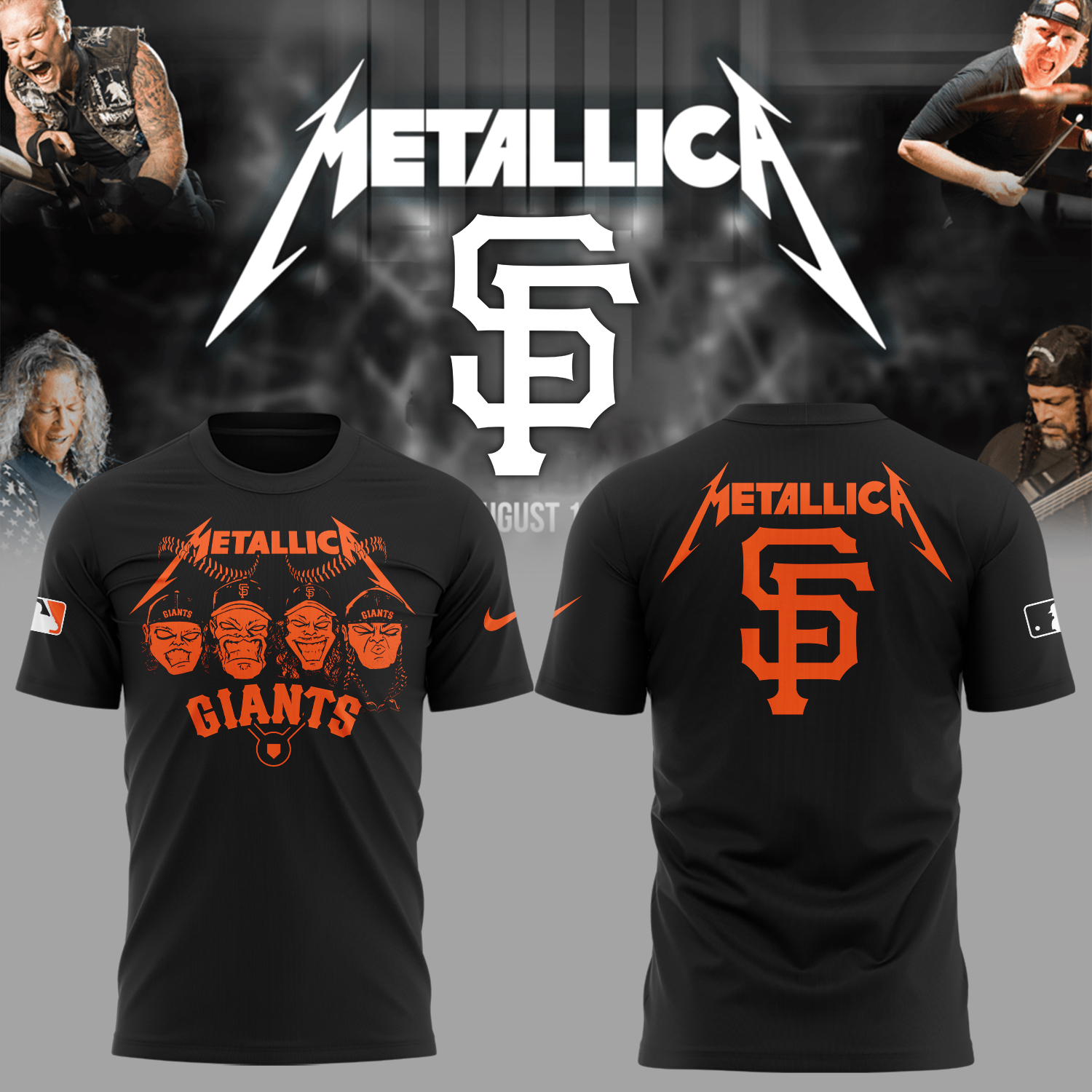 San Francisco Giants Baseball Metallica Night T-Shirt Gifts For Baseball Fans