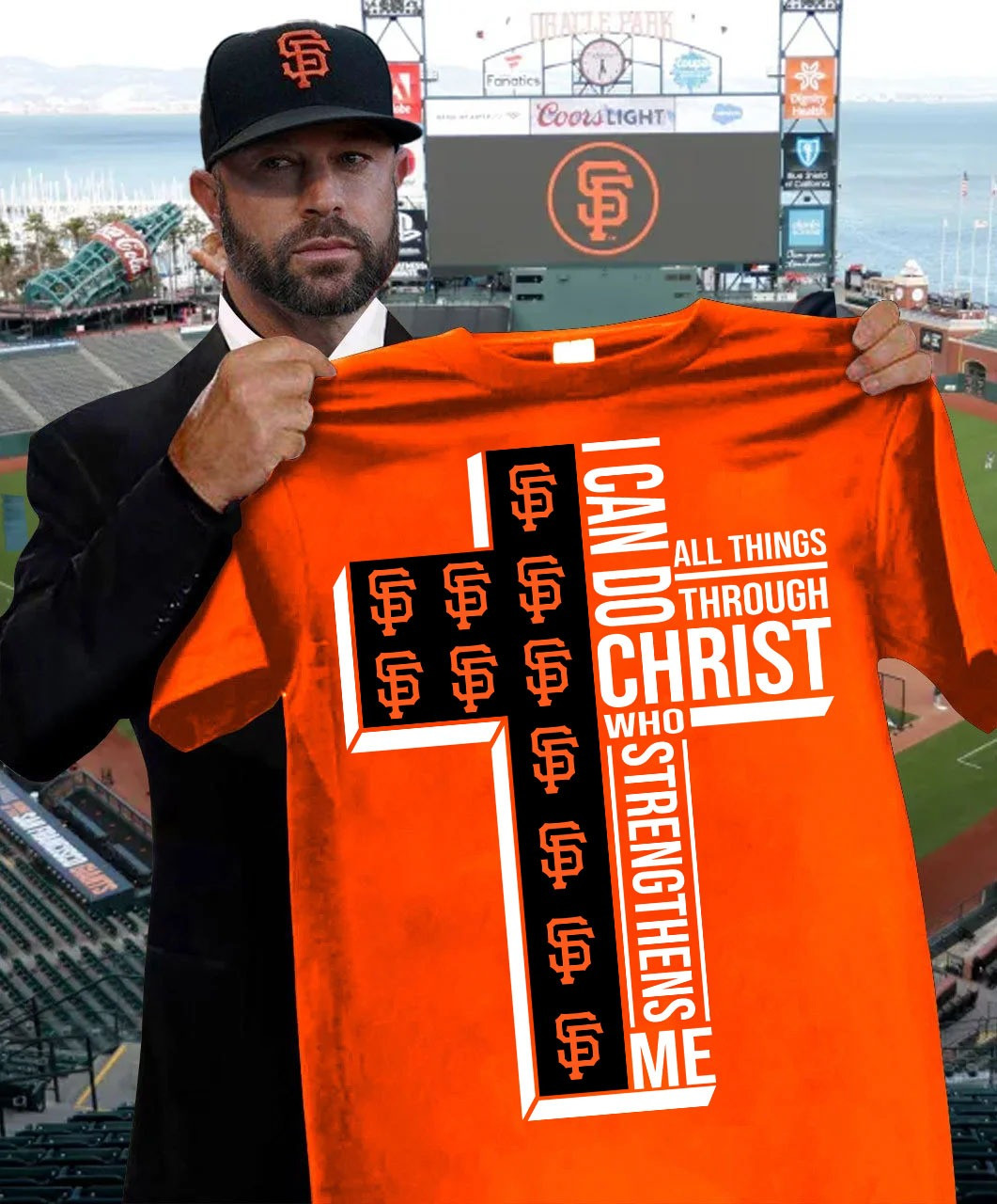 San Francisco Giants Faith Shirt Can Do All Things Through Christ Baseball Fan Gifts