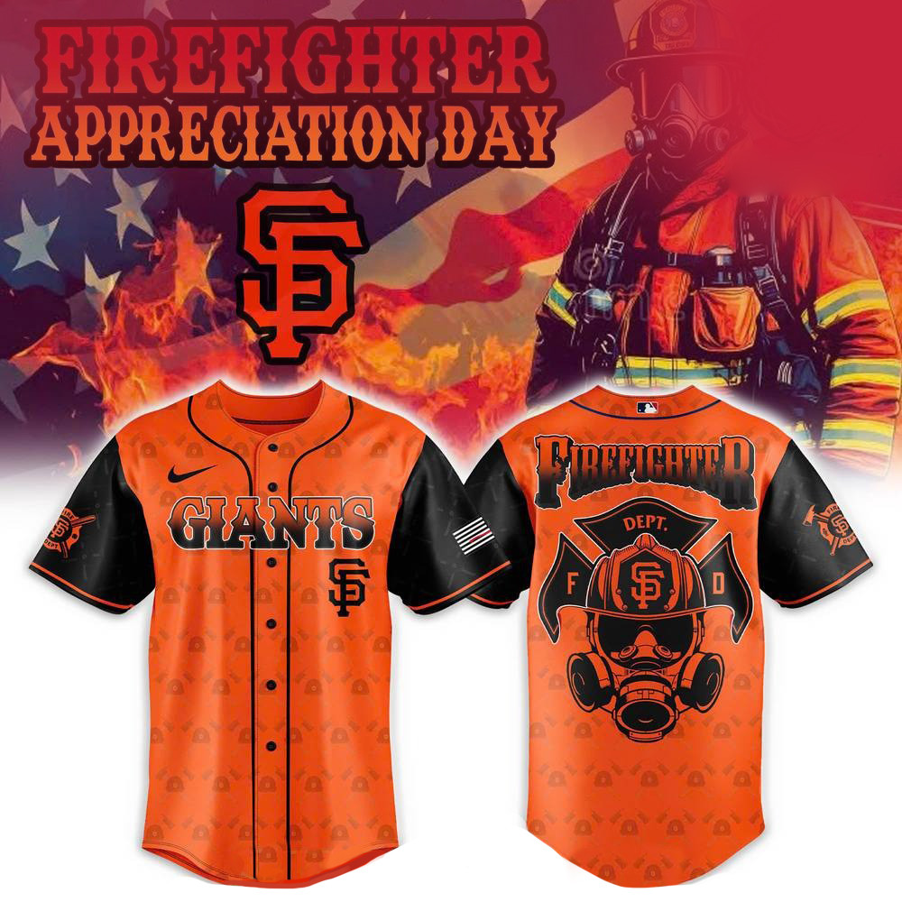 San Francisco Giants Firefighter Appreciation Day Baseball Jersey Best Gifts For Fans