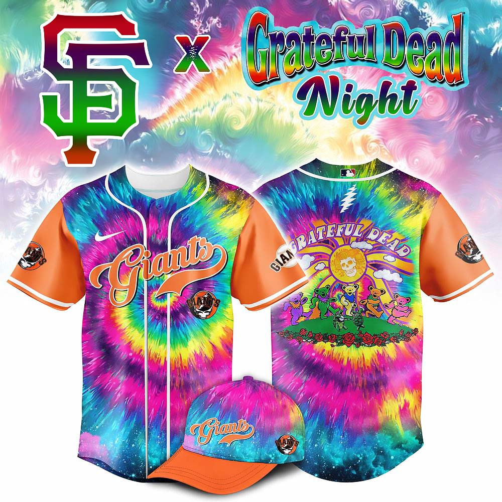 San Francisco Giants Grateful Dead Night Limited Edition Tie-Dye Baseball Jersey Gifts