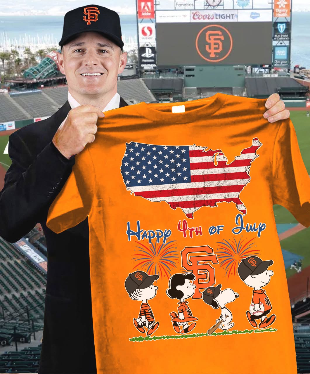 San Francisco Giants Happy 4th Of July T-Shirt Baseball Gifts Ideas