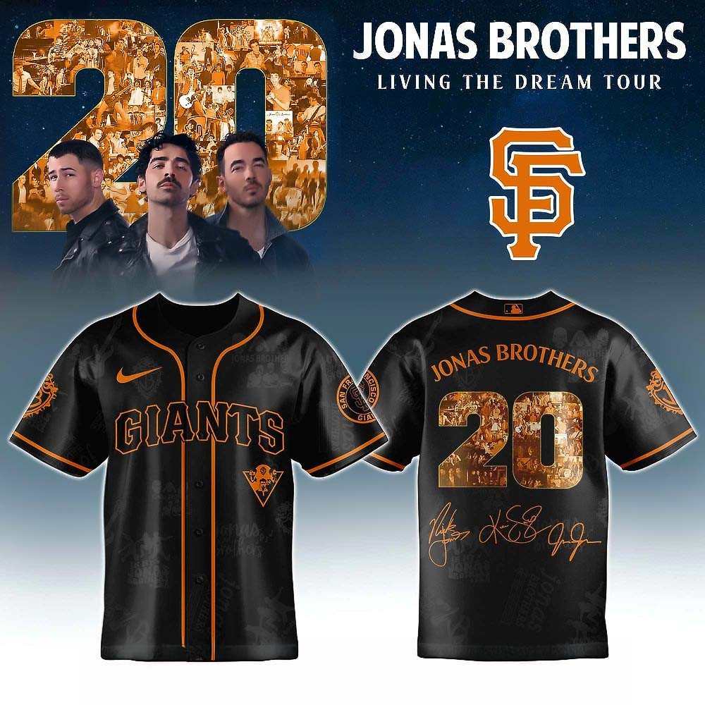 San Francisco Giants Jonas Brothers Living The Dream Tour 2025 Jersey Best Gift For Baseball Fans