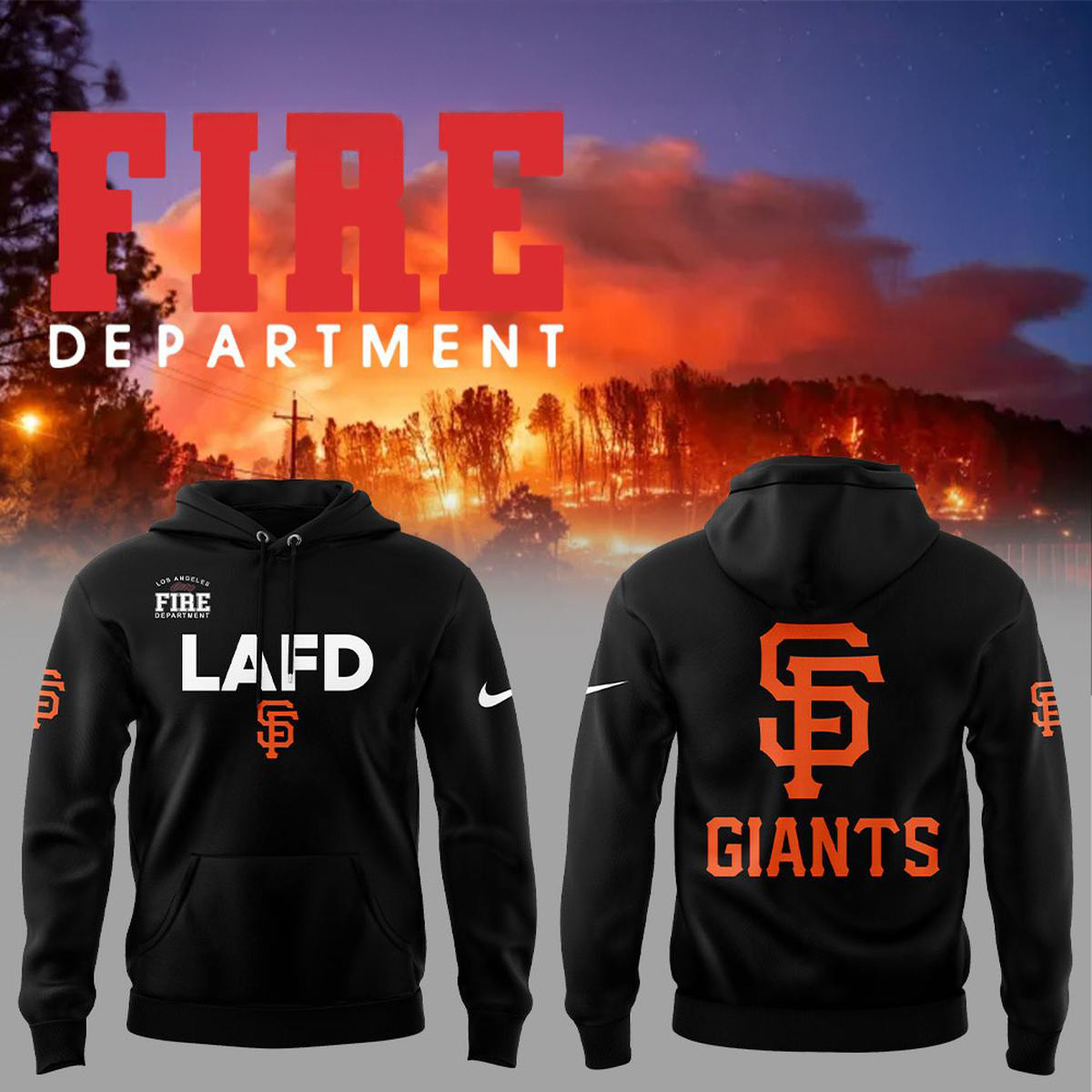 San Francisco Giants LAFD Hoodie Best Gifts For Baseball Fans